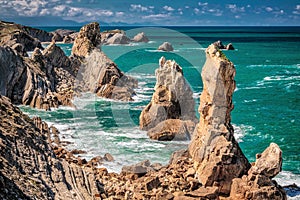 Rocky coastline in Spain.