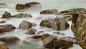 Rocky Coastline Vung Lam Bay Vietnam photo