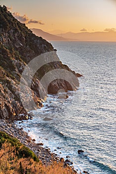 The rocky coasts of Calabria