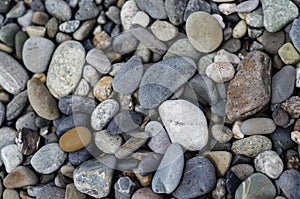 Rocky colorful background of sea pebbles