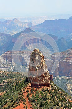 Rocky crag on North Rim of Grand Canyon, Arizona