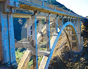 Rocky Creek Bridge,spandrel arch bridge in California, Big sur, Monterey County,USA