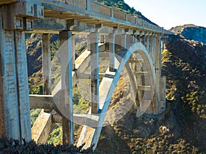 Rocky Creek Bridge,spandrel arch bridge in California, Big sur, Monterey County,USA