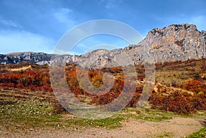 Rocky crimea mountains and sky