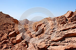 Rocky desert landscape near Eilat in Israel photo