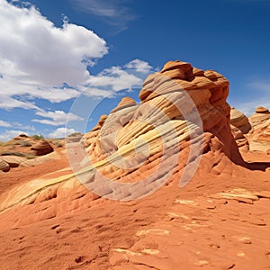 Rocky deserts in the state of Arizona, generative AI. photo