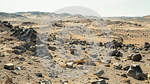 A rocky desolate area pockmarked with countless craters each telling a story of a cataclysmic event photo