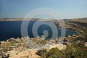 The rocky and dramatic shoreline of Malta