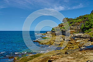 Rocky Eastern Pacific Ocean Coastline Near Watsons Bay, Australia.