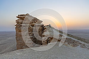 Rocky formation in the desert, named Edge of the World