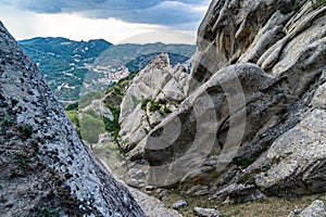 Rocky formation in Dolomiti Lucane Pietrapertosa, Basilicata, Italy photo