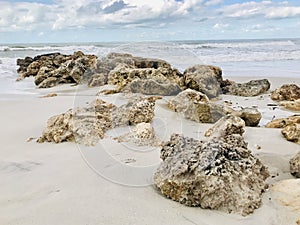 Rocky formation on Naples Beach