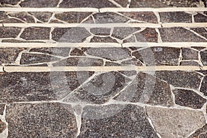 Rocky gray stone stairs perspective pattern texture.