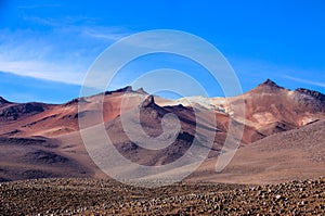 Rocky hills near by Laguna Verde in southwestern, Altiplano in Bolivia