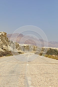 Rocky hills of the Negev Desert in Israel. Breathtaking landscape and nature of the Middle East at sunset