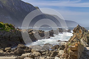 Rocky inlets at Storms River, Tsitsikamma region of South Africa photo