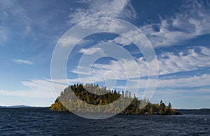 Rocky island on the Lake Inari