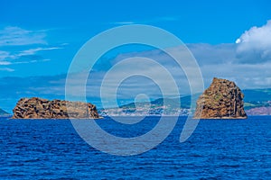 Rocky islands between Pico and Faial islands of the Azores, Port