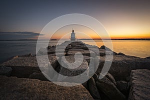 Rocky Jetty leading towards Spring Point Ledge Lighthouse