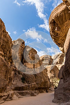 Rocky landscape of Ancient Petra, Jordan