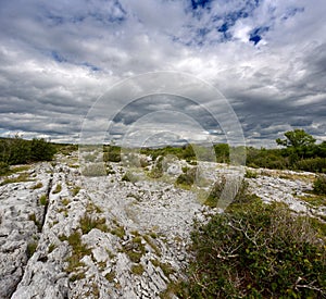 Rocky landscape of The Burren in County Clare, Ireland