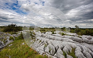 Rocky landscape of The Burren in County Clare, Ireland photo