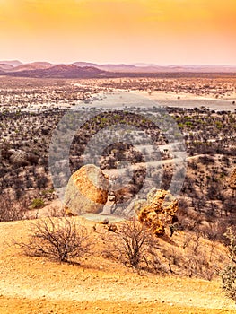 Rocky landscape of Damaraland in Namibia