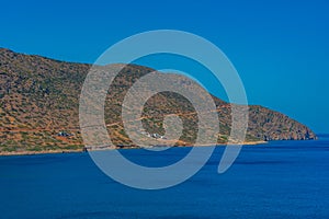 Rocky landscape of Mirabello bay at Greek island Crete