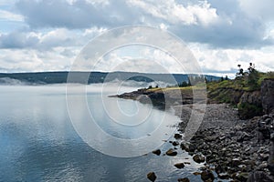 Rocky landscape on the ocean