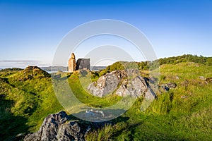 Rocky landscape and Royal Castle of Tarbert photo