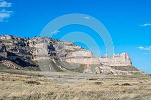 Rocky landscape scenery of Scotts Bluff National Monument, Nebraska