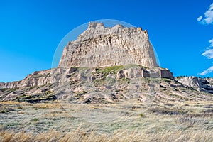 Rocky landscape scenery of Scotts Bluff National Monument, Nebraska