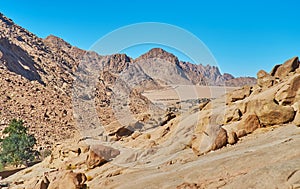 The rocky landscape of St Catherine, Sinai, Egypt