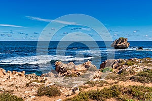 Rocky limestone formations on the coast and beaches of Point Peron