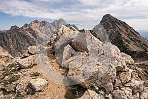 Rocky Lookout Atop Paintbrush Divide In Grand Teton