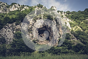 Rocky massif in the gorges of the Platano river