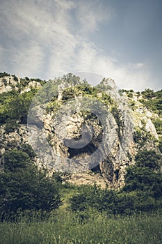 Rocky massif in the gorges of the Platano river