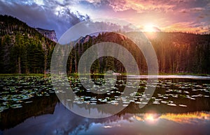 Rocky Mountain Forest and Lake