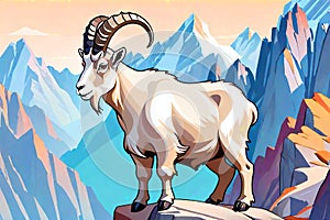 Rocky Mountain Goat animal caricature sketch photo