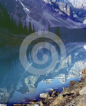 Rocky Mountain Lake Reflection Banff Alberta Canad