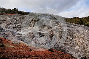 rocky mountain landscape , image taken in Follonica, grosseto, tuscany, italy , larderello desert