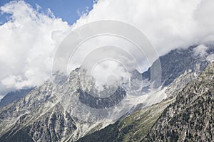 Rocky mountain peaks in Austrian/Italian Alps.