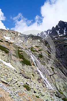 Rocky Mountain Peaks with waterfall Europe