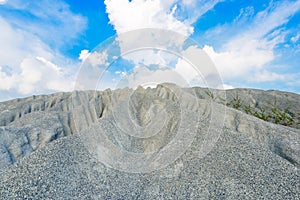 A rocky mountain or pile of fine white stone, which was mined fr