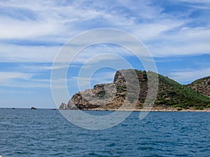 Rocky mountain range in Cu Mong lagoon, Phu Yen