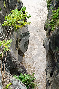 Rocky mountain river gorge in nature outdoor