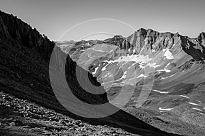 Rocky Mountain steep scree slope showing massive Mountains