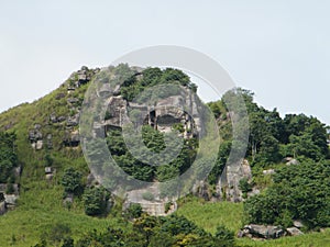 The rocky mountain top at Hantana in Sri Lanka photo