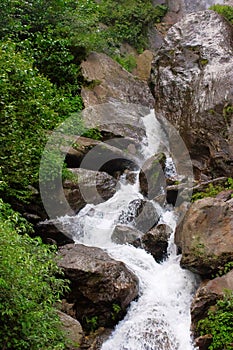 A rocky mountain waterfall. Himachal Pradesh