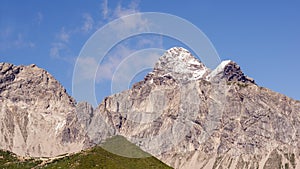 rocky mountains with chasms in nature photo
